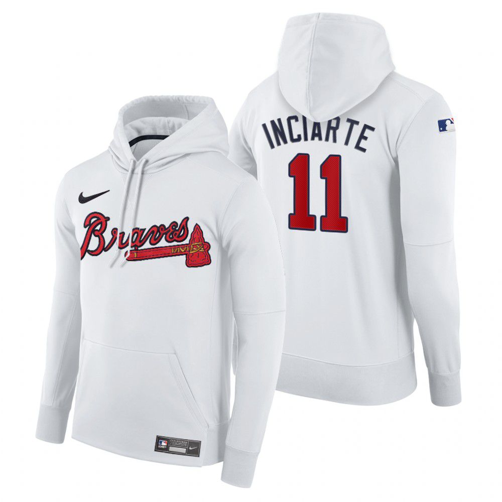 Men Atlanta Braves #11 Inciarte white home hoodie 2021 MLB Nike Jerseys
